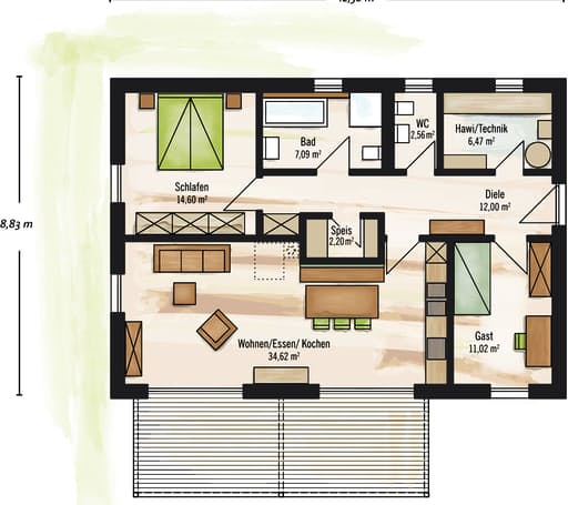 Bungalow Satteldach floor_plans 0