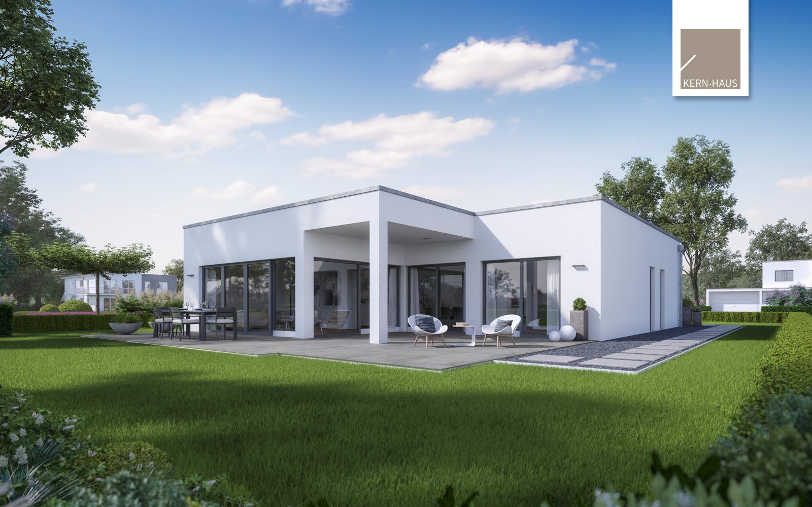 Massivhaus Bungalow Select von Kern-Haus Schlüsselfertig ab 519900€, Bungalow Außenansicht 2