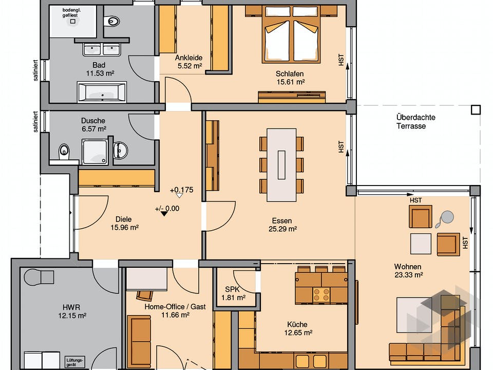Bungalow Select von Kern-Haus Grundriss