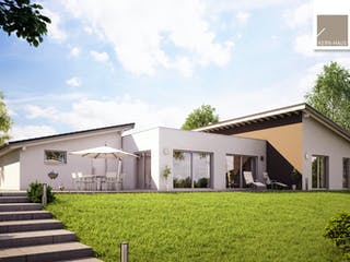 Massivhaus Bungalow Trio von Kern-Haus Schlüsselfertig ab 578900€, Bungalow Außenansicht 2