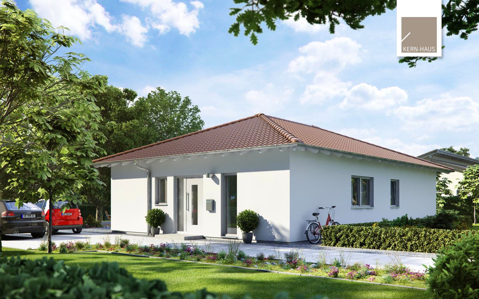Massivhaus Bungalow Vita von Kern-Haus Schlüsselfertig ab 418900€, Bungalow Außenansicht 2