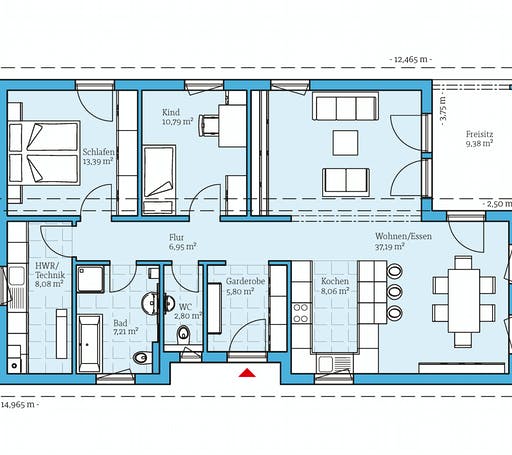 Hanse - Bungalow 109 Floorplan 1