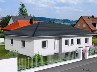 Fertighaus Bungalow 114 von Zimmermann Haus Schlüsselfertig ab 173940€, Bungalow Außenansicht 1
