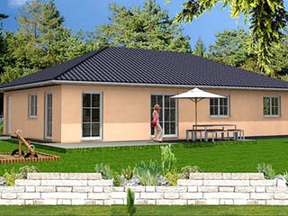 Massivhaus Bungalow 125 von SYSTEMHAUS HAUSVERTRIEB Schlüsselfertig ab 202175€, Bungalow Außenansicht 2