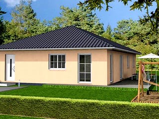Massivhaus Bungalow 125 von SYSTEMHAUS HAUSVERTRIEB Schlüsselfertig ab 202175€, Bungalow Außenansicht 3
