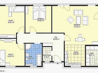 Massivhaus Bungalow 125 von SYSTEMHAUS HAUSVERTRIEB Schlüsselfertig ab 202175€, Bungalow Grundriss 1