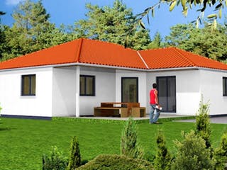 Massivhaus Bungalow 130 von SYSTEMHAUS HAUSVERTRIEB Schlüsselfertig ab 227295€, Bungalow Außenansicht 2