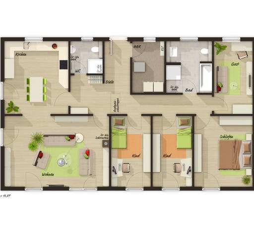 Bungalow 131 Trend Floorplan 1