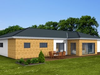 Fertighaus Bungalow 163 von Zimmermann Haus Schlüsselfertig ab 346375€, Bungalow Außenansicht 3