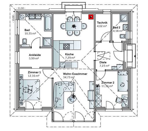 Bungalow E98 Floorplan 1