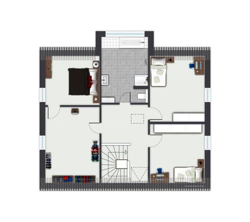 Fertighaus Burbach von GUSSEK HAUS Schlüsselfertig ab 413000€, Satteldach-Klassiker Grundriss 2