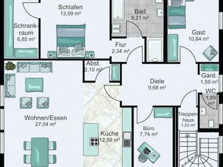 Fertighaus Business von STREIF Haus, Stadtvilla Grundriss 4