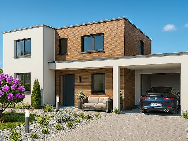 Massivhaus Bauhaus 165 von Bauwerk Chemnitz Immobilien Schlüsselfertig ab 625000€, Cubushaus Außenansicht 1 Massivhaus Bauhaus 165 von Bauwerk Chemnitz Immobilien Schlüsselfertig ab 625000€, Cubushaus Außenansicht 1