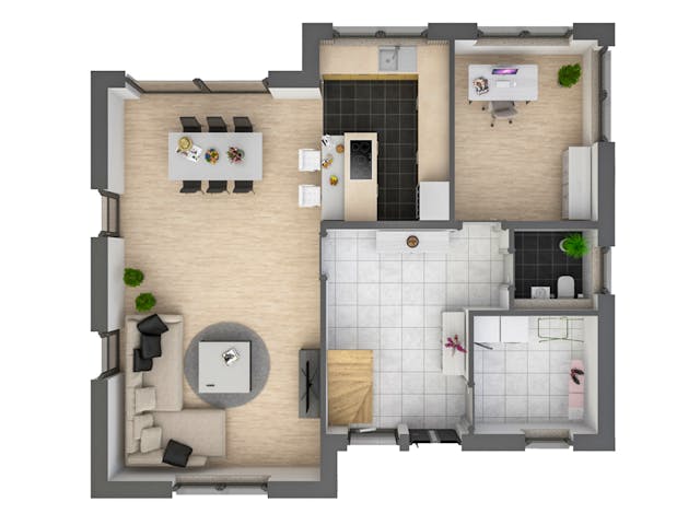 Massivhaus Bauhaus 165 von Bauwerk Chemnitz Immobilien Schlüsselfertig ab 625000€, Cubushaus Grundriss 1
