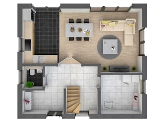 Massivhaus Stadtvilla 120 von Bauwerk Chemnitz Immobilien Schlüsselfertig ab 389000€, Stadtvilla Grundriss 1