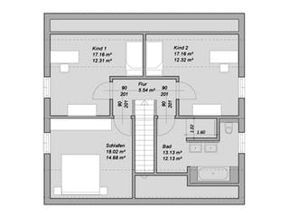 Fertighaus Referenzhaus 1 von Bittermann & Weiss Holzhaus Schlüsselfertig ab 307500€, Satteldach-Klassiker Grundriss 2