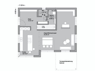Fertighaus Referenzhaus 4 von Bittermann & Weiss Holzhaus Schlüsselfertig ab 262755€, Satteldach-Klassiker Grundriss 1
