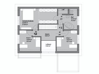 Fertighaus Referenzhaus 4 von Bittermann & Weiss Holzhaus Schlüsselfertig ab 262755€, Satteldach-Klassiker Grundriss 2
