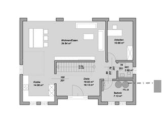Fertighaus Referenzhaus 5 von Bittermann & Weiss Holzhaus Schlüsselfertig ab 332000€, Stadtvilla Grundriss 1