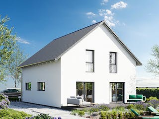 Fertighaus Chausseestraße 130 von bauen.WIEWIR Schlüsselfertig ab 304300€, Satteldach-Klassiker Außenansicht 1