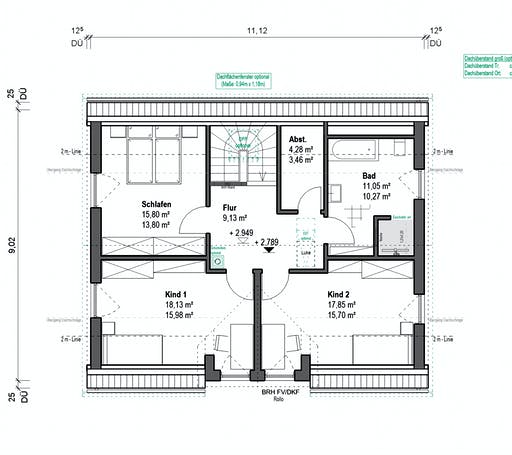 Fertighaus Elisenstraße 149 von bauen.wiewir Schlüsselfertig ab 319600€, Satteldach-Klassiker Grundriss 2