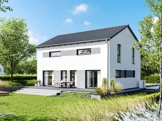 Fertighaus Elisenstraße 156 von bauen.WIEWIR Schlüsselfertig ab 332600€, Satteldach-Klassiker Außenansicht 1