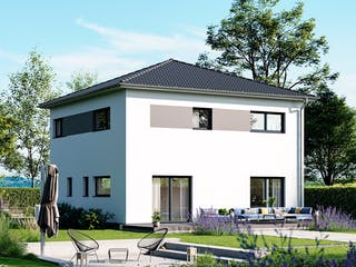 Fertighaus Schlossallee 138 von bauen.WIEWIR Schlüsselfertig ab 321800€, Stadtvilla Außenansicht 1