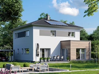 Fertighaus Schlossallee 148 von bauen.WIEWIR Schlüsselfertig ab 345200€, Stadtvilla Außenansicht 1