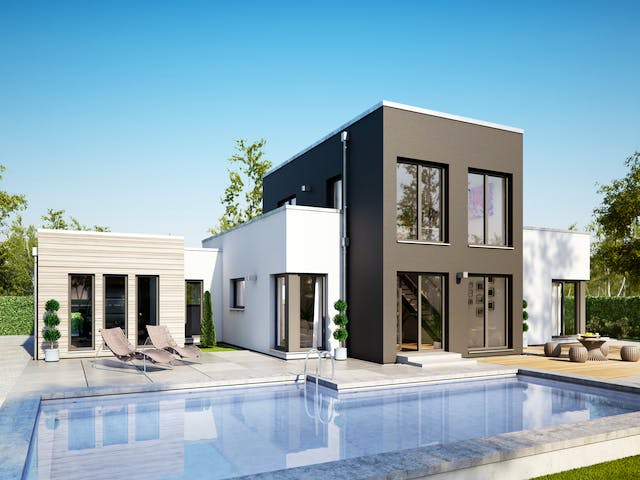 Minihaus schlüsselfertig mit Flachdach