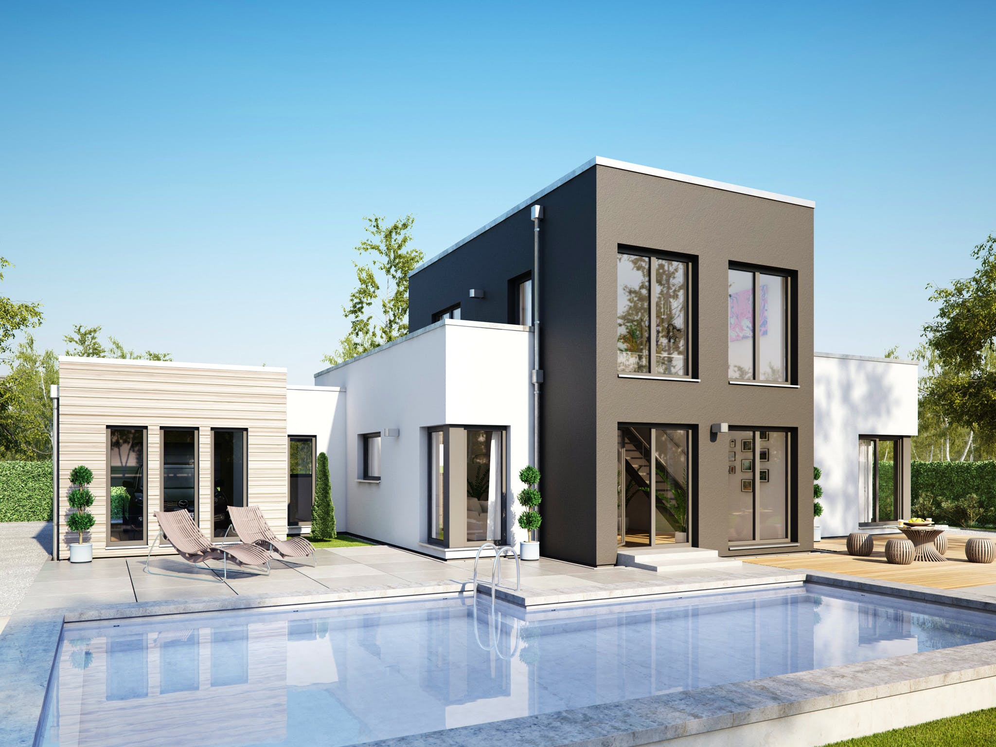 Fertighaus AMBIENCE 100 V5 von Bien-Zenker Schlüsselfertig ab 282152€, Bungalow Außenansicht 1