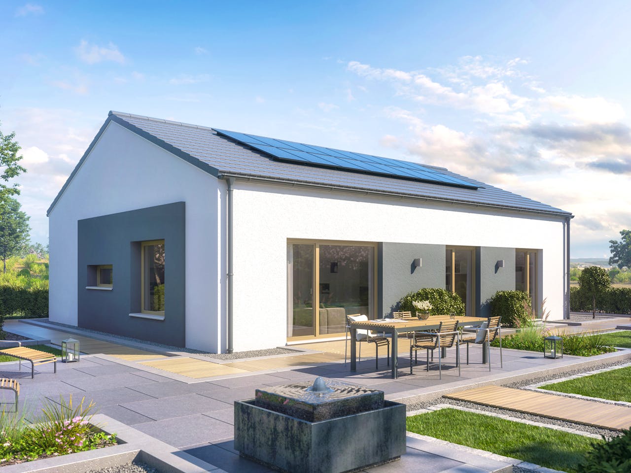 Fertighaus AMBIENCE 110 V2 von Bien-Zenker Schlüsselfertig ab 365387€, Bungalow Außenansicht 1