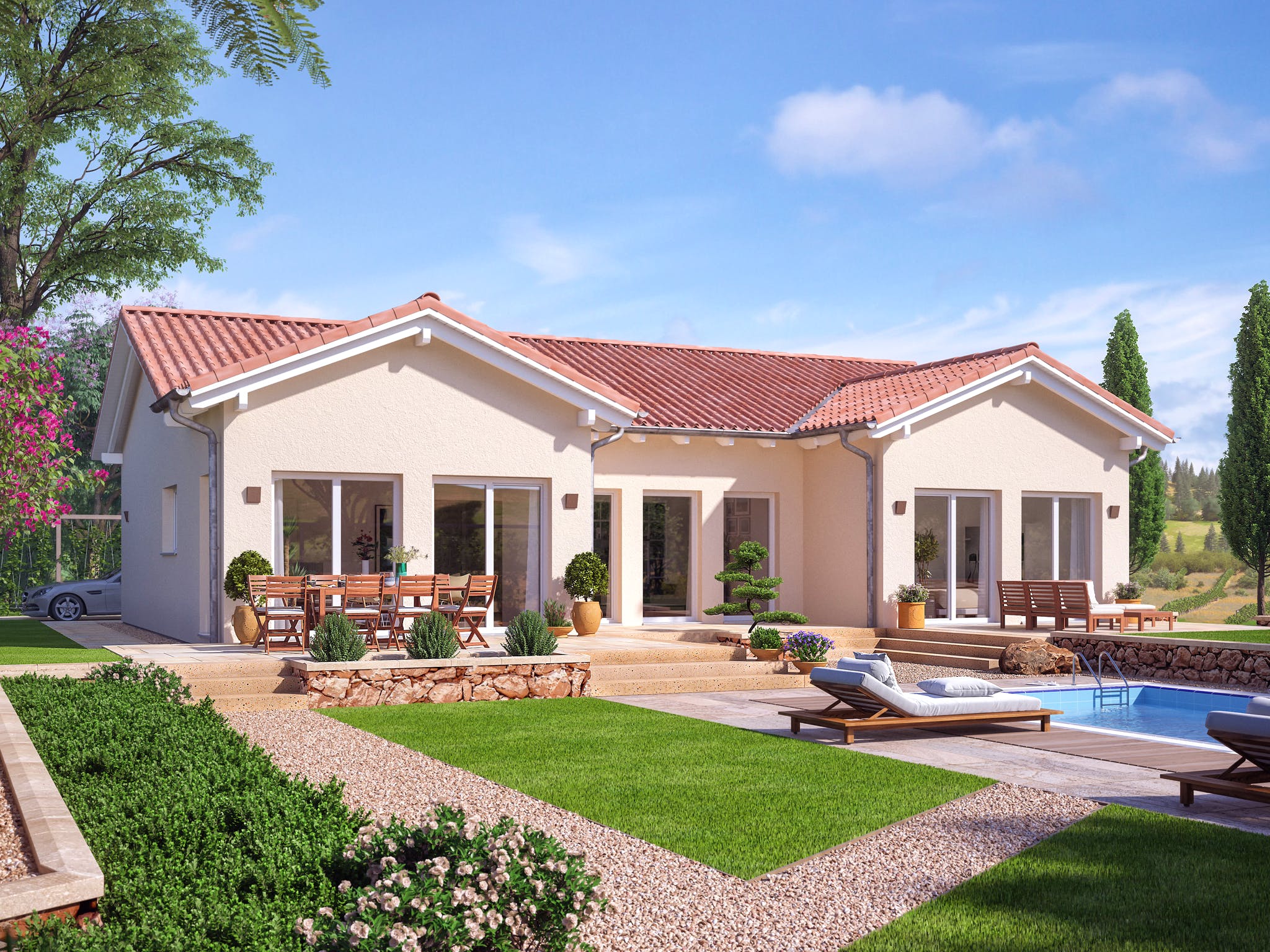 Fertighaus AMBIENCE 111 V2 von Bien-Zenker Schlüsselfertig ab 296786€, Bungalow Außenansicht 1