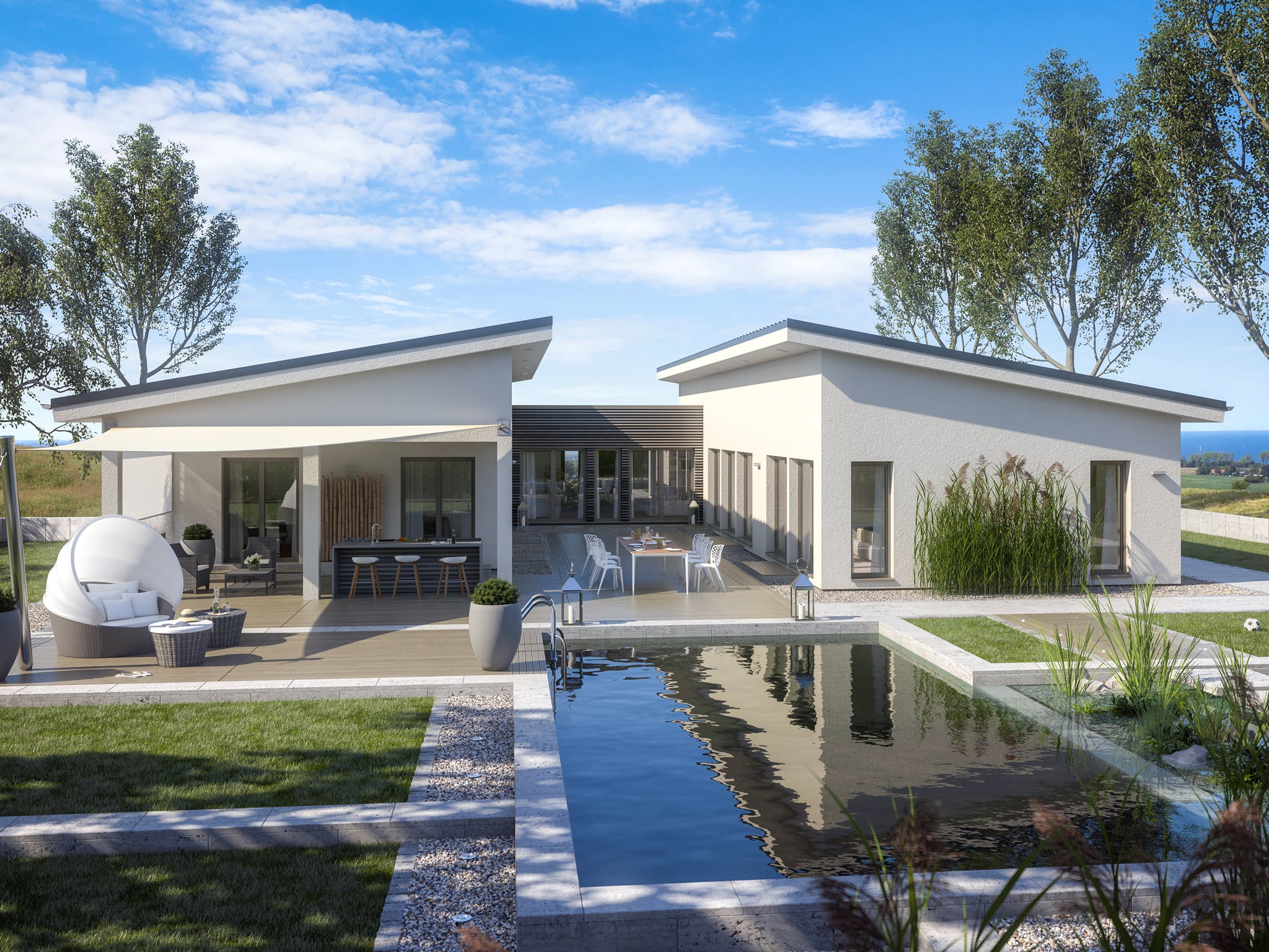 Fertighaus AMBIENCE 209 PD von Bien-Zenker Schlüsselfertig ab 633669€, Bungalow Außenansicht 1