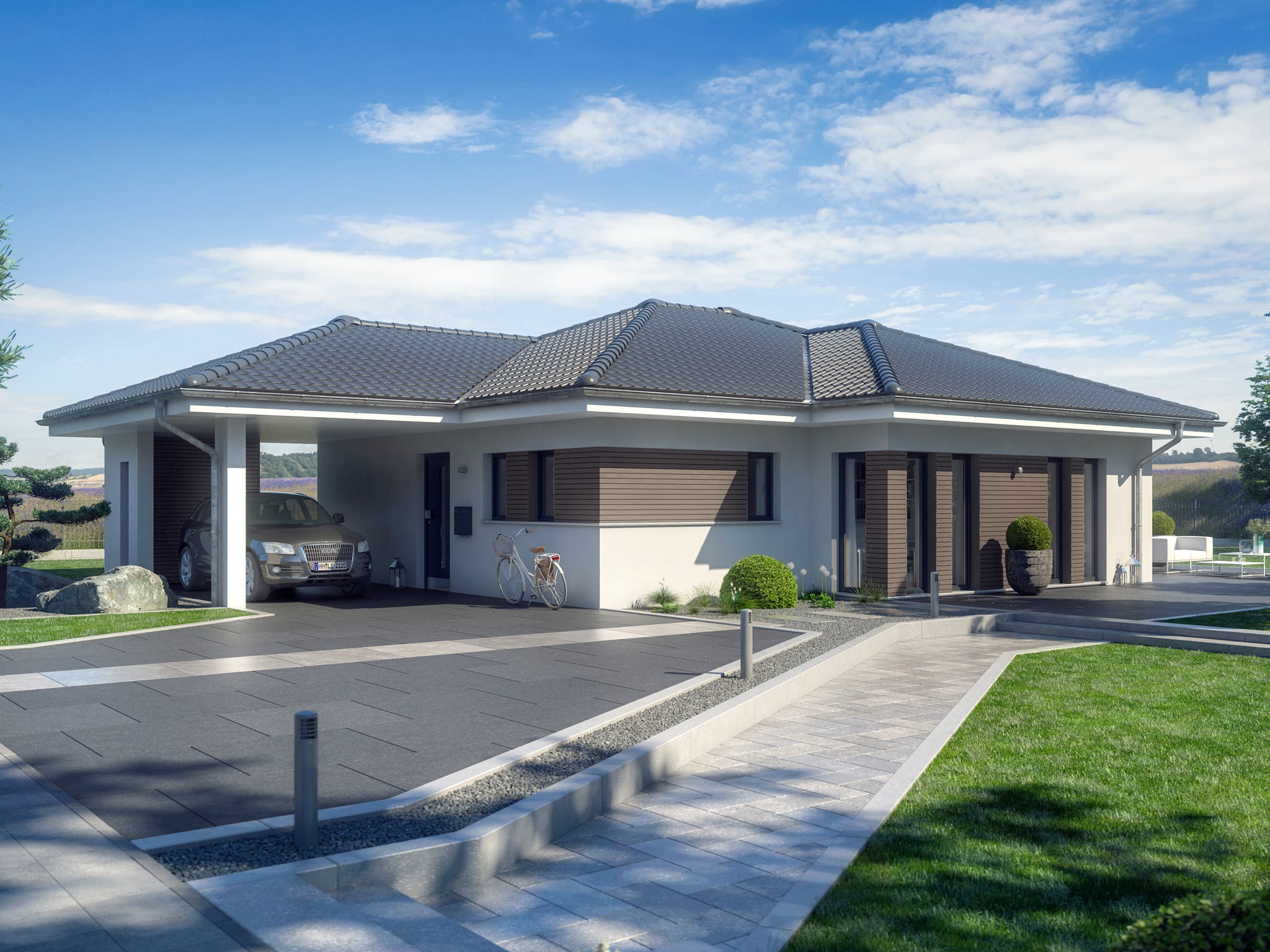 Fertighaus AMBIENCE 88 V3 von Bien-Zenker Schlüsselfertig ab 246648€, Bungalow Außenansicht 1