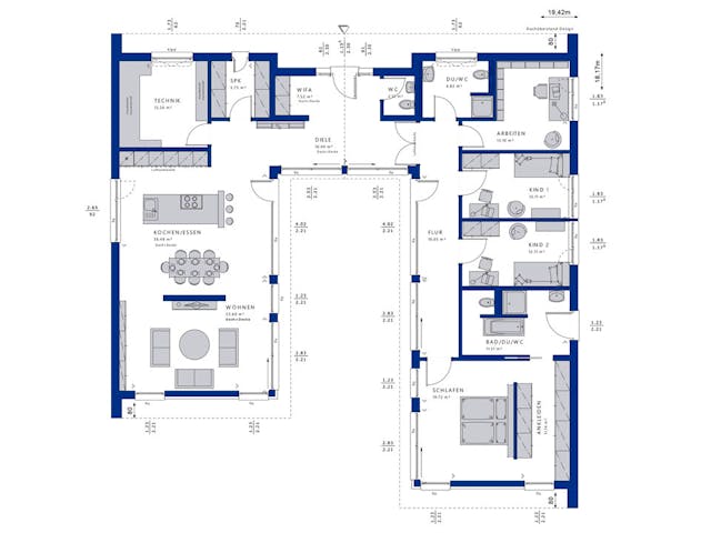 Fertighaus AMBIENCE 209 SD von Bien-Zenker Schlüsselfertig ab 870290€, Bungalow Grundriss 1 Fertighaus AMBIENCE 209 SD von Bien-Zenker Schlüsselfertig ab 870290€, Bungalow Grundriss 1