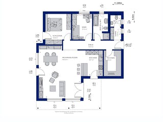 Fertighaus AMBIENCE 88 V4 von Bien-Zenker Schlüsselfertig ab 331697€, Bungalow Grundriss 1