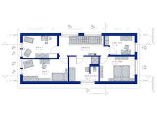 Fertighaus BALANCE 146 von Bien-Zenker, Satteldach-Klassiker Grundriss 2