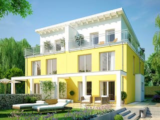 Fertighaus CELEBRATION 135 V4 XL von Bien-Zenker Schlüsselfertig ab 419250€, Pultdachhaus Außenansicht 1