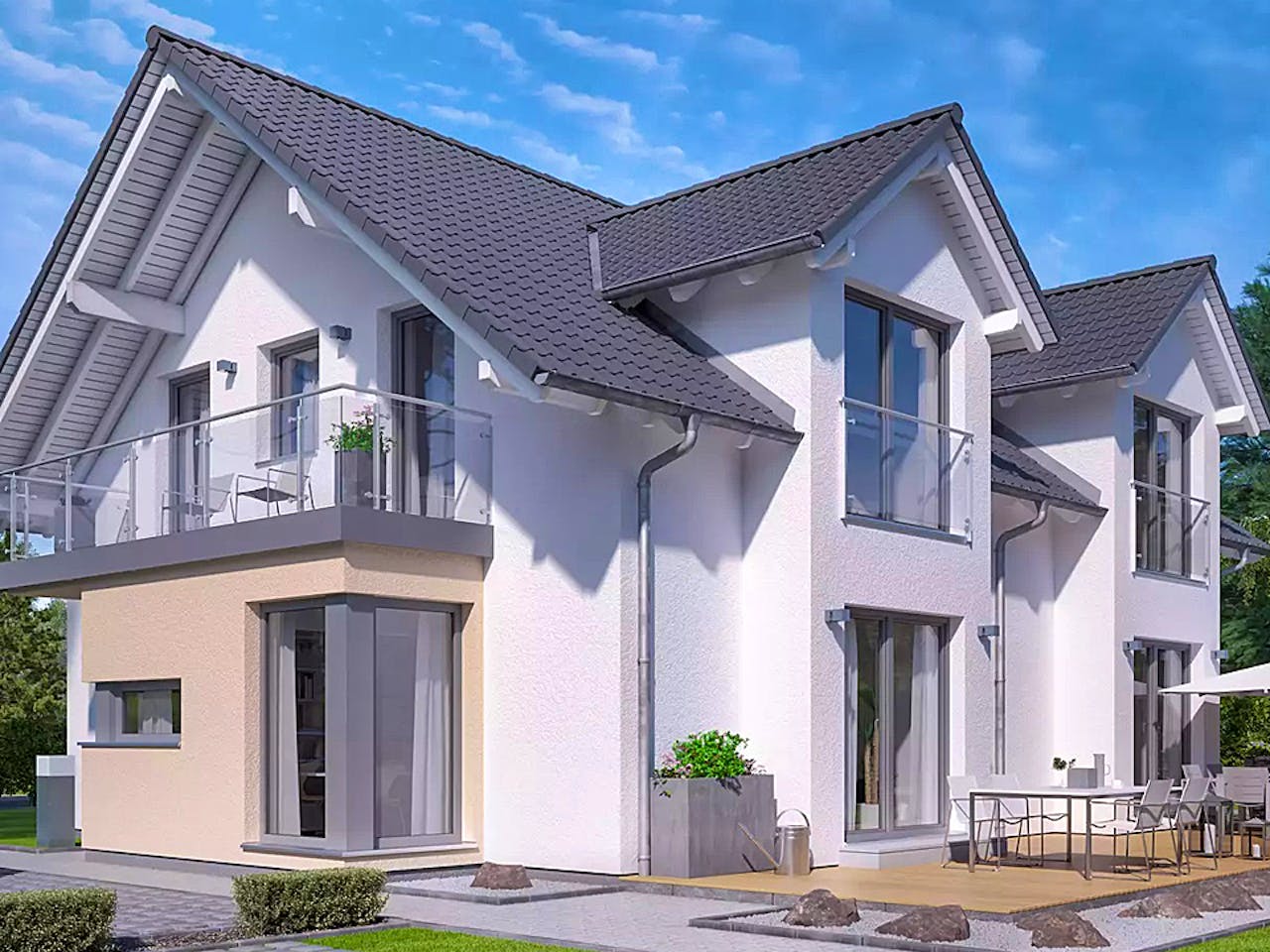 Fertighaus CELEBRATION 192 V2 von Bien-Zenker Schlüsselfertig ab 542339€, Satteldach-Klassiker Außenansicht 1