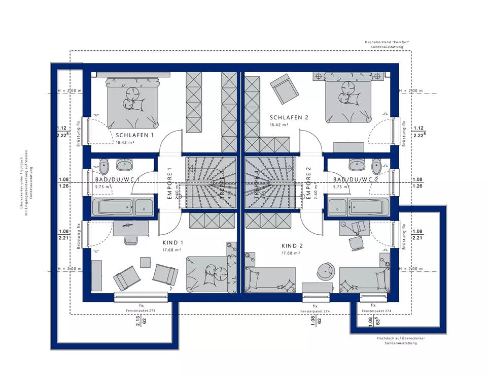 Fertighaus CELEBRATION 192 V3 von Bien-Zenker Schlüsselfertig ab 413197€, Satteldach-Klassiker Grundriss 2