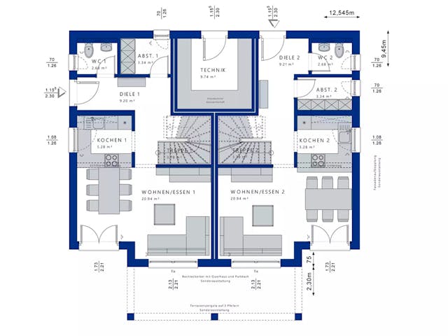 Fertighaus CELEBRATION 192 V4 von Bien-Zenker Schlüsselfertig ab 560965€, Satteldach-Klassiker Grundriss 1