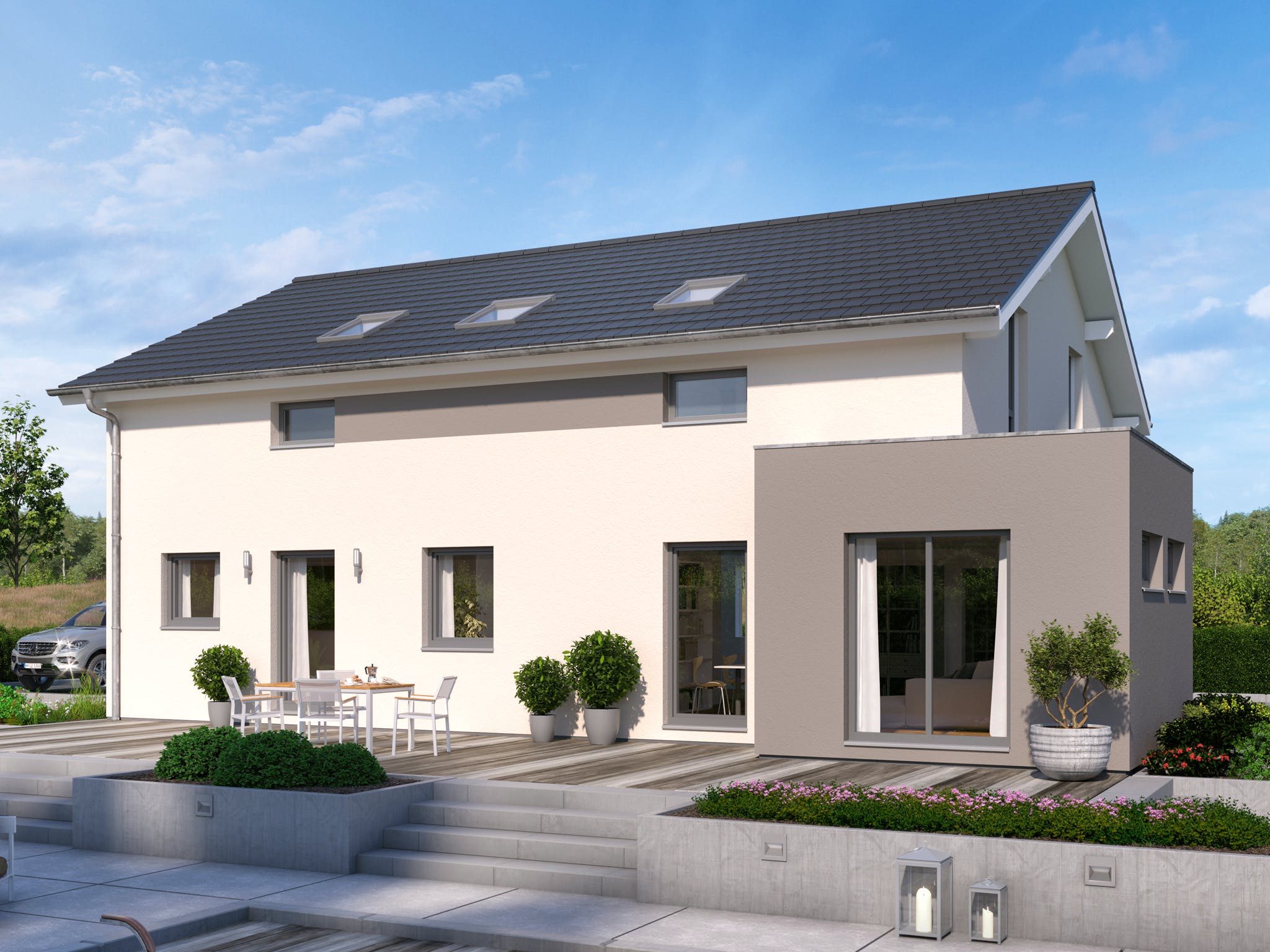 Fertighaus CELEBRATION 207 V2 von Bien-Zenker Schlüsselfertig ab 460203€, Satteldach-Klassiker Außenansicht 1