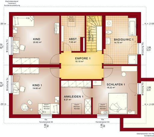 Fertighaus CELEBRATION 207 V2 von Bien-Zenker Schlüsselfertig ab 424397€, Satteldach-Klassiker Grundriss 2