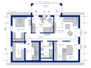 Fertighaus CELEBRATION 211 V3 von Bien-Zenker Schlüsselfertig ab 552266€, Satteldach-Klassiker Grundriss 2
