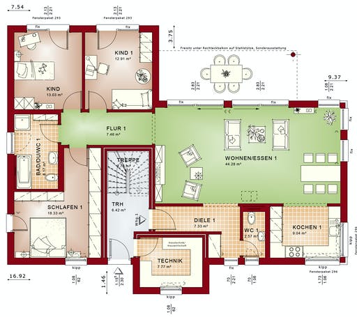 Bien Zenker - CELEBRATION 282 V2 Floorplan 1