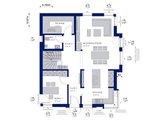 Fertighaus CONCEPT-M 152 Pfullingen von Bien-Zenker Schlüsselfertig ab 528457€, Satteldach-Klassiker Grundriss 1