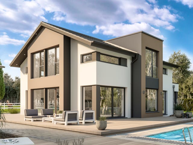 Fertighaus CONCEPT-M 163 Dresden von Bien-Zenker Schlüsselfertig ab 565477€, Satteldach-Klassiker Außenansicht 1