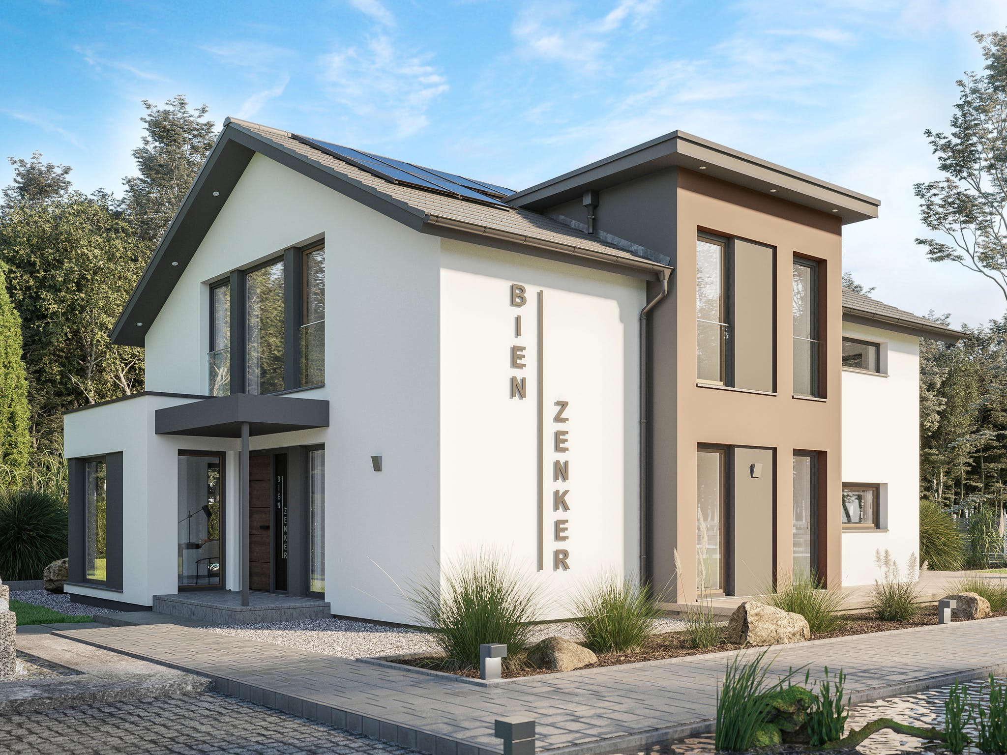 Fertighaus CONCEPT-M 163 Dresden von Bien-Zenker Schlüsselfertig ab 462232€, Satteldach-Klassiker Außenansicht 2