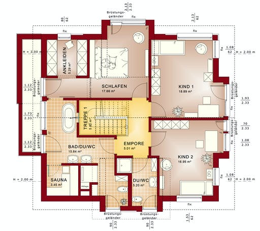 Fertighaus CONCEPT-M 163 Dresden von Bien-Zenker Schlüsselfertig ab 439479€, Satteldach-Klassiker Grundriss 2