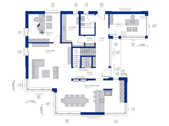 Fertighaus CONCEPT-M 211 Mannheim von Bien-Zenker Schlüsselfertig ab 1008557€, Satteldach-Klassiker Grundriss 1